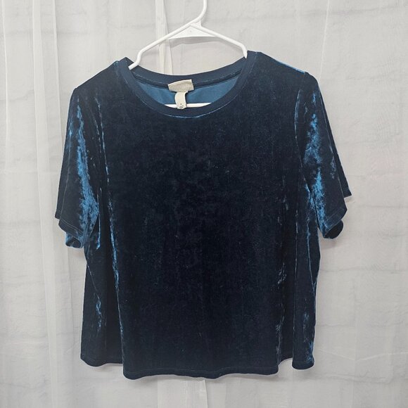 Ava & Viv Turquoise Velour Tee Shirt Boho Goth Whimsigoth Punk 0X - Picture 7 of 10